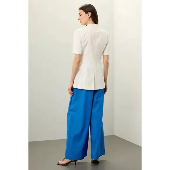 EUDON CHOI Women's Short Sleeve Linen Blazer Size 10 In Off-White - Picture 2 of 11